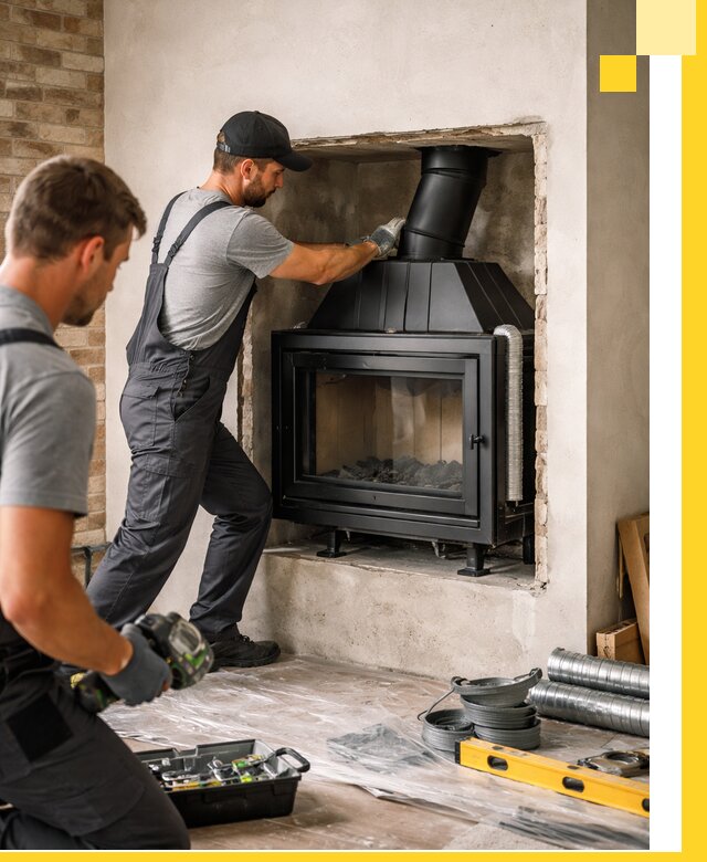 Установка каминных топок в Тюмени: монтаж, подключение