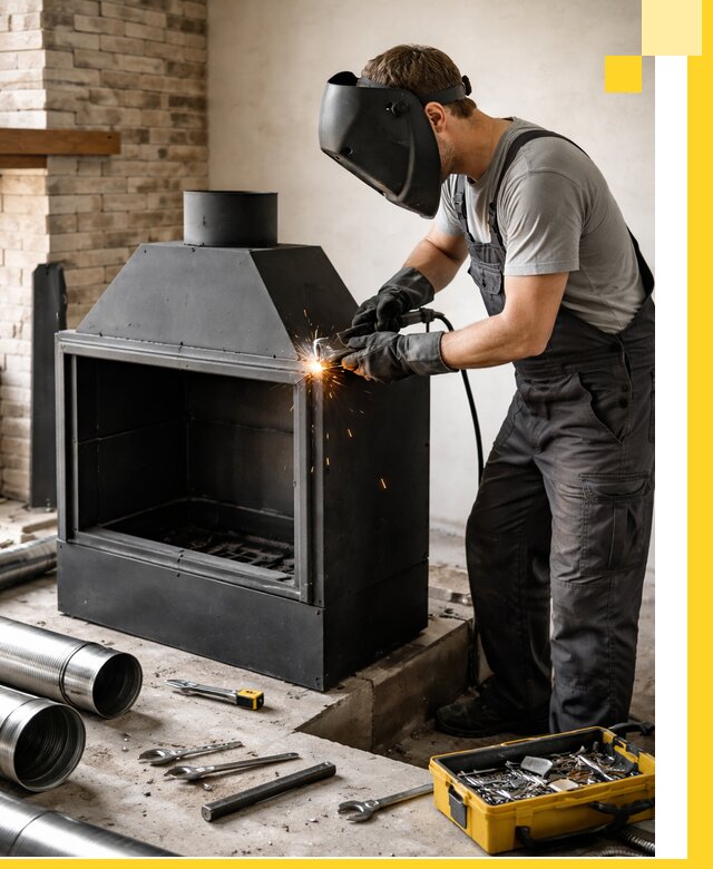 Продажа и установка металлических каминов в Тюмени под ключ