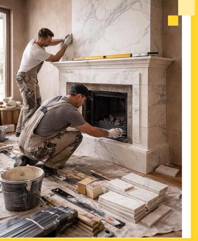 Отделка каминов в Тюмени качественные облицовочные работы