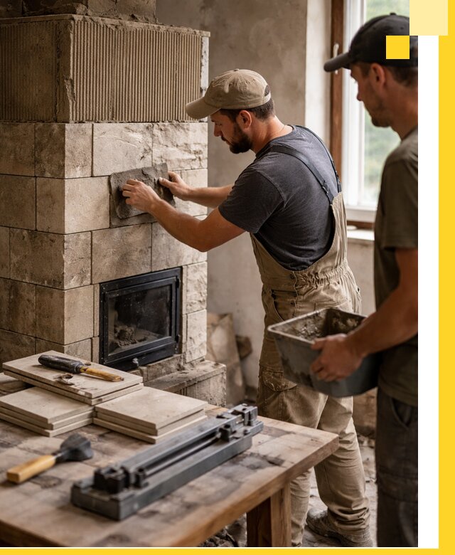 Профессиональная облицовка печей в Тюмени: керамика и камень