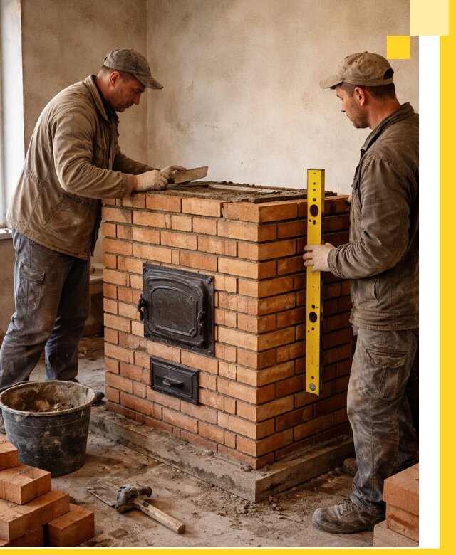 Отопительные печи под ключ в Тюмени, установка и сборка