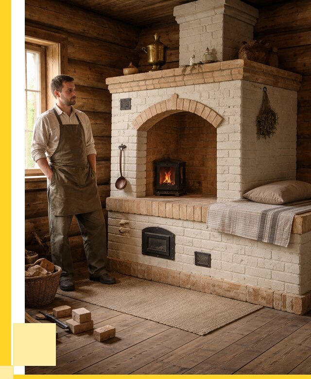 Русские печи с лежанкой под ключ в Тюмени от 153105 р. ЭриданТюм