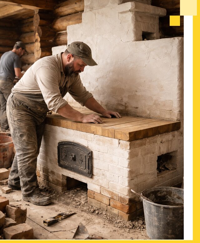 Проектирование и установка русской печи с лежанкой в Тюмени