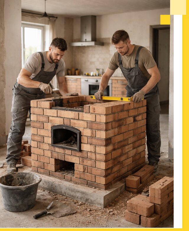 Установка и монтаж печей в частном доме в Тюмени под ключ