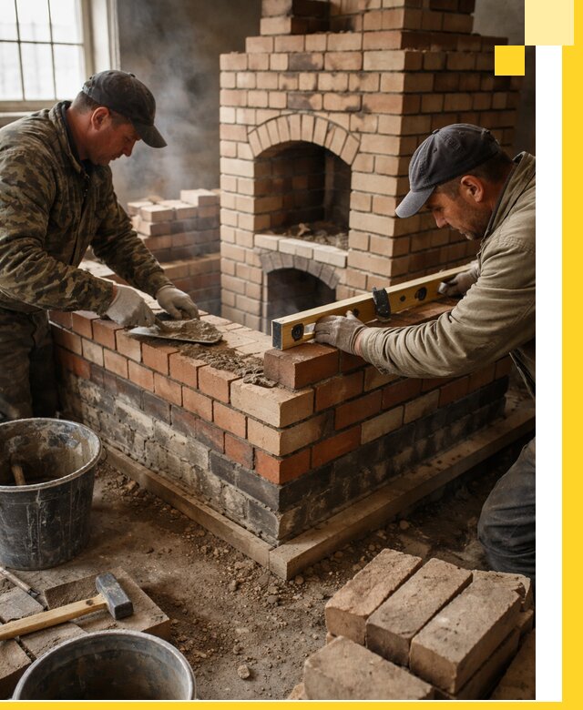 Изготовление и монтаж печей и каминов из кирпича в Тюмени