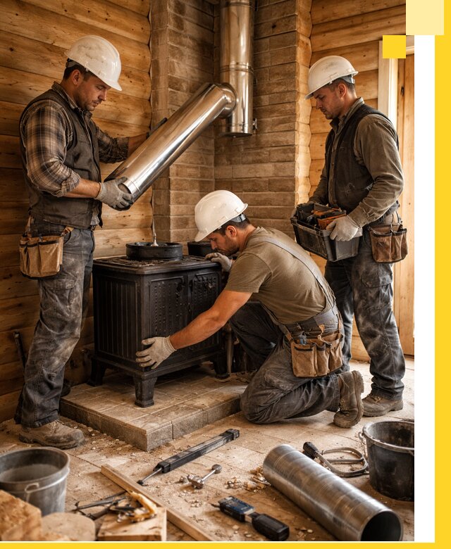 Профессиональный монтаж банных печей и дымоходов в Тюмени