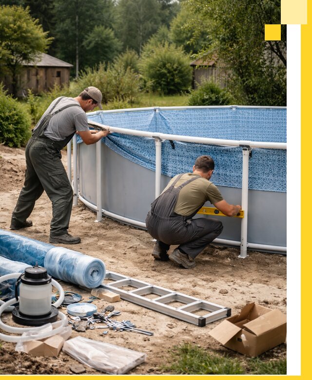 Установка и монтаж каркасных бассейнов в Тюмени под ключ