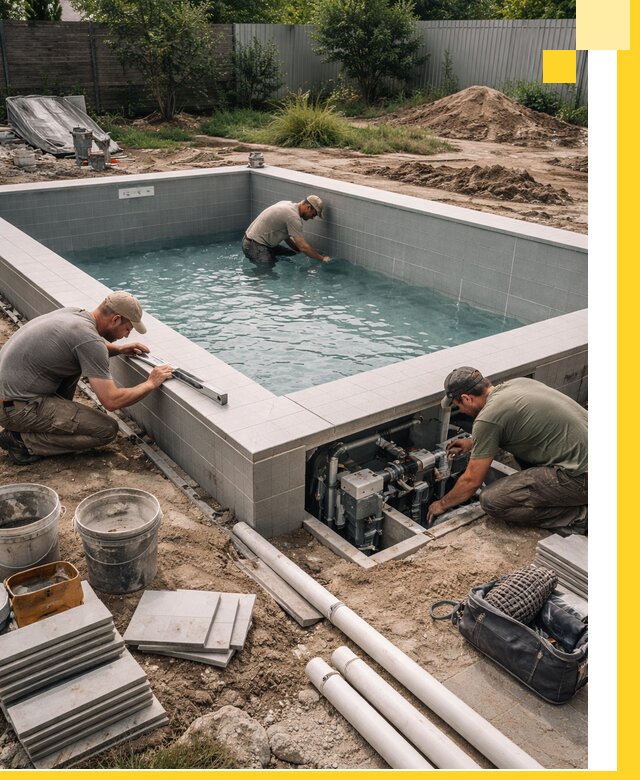 Строительство и монтаж бассейнов для дачи под ключ в Тюмени