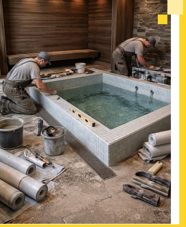 Установка и строительство бассейнов для сауны в Тюмени