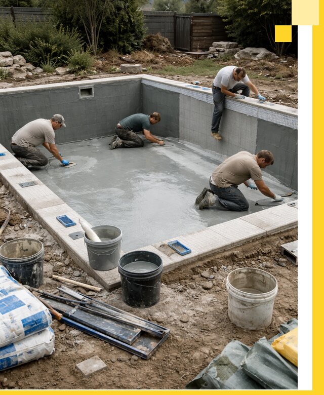 Изготовление и монтаж чаши бассейна под ключ в Тюмени