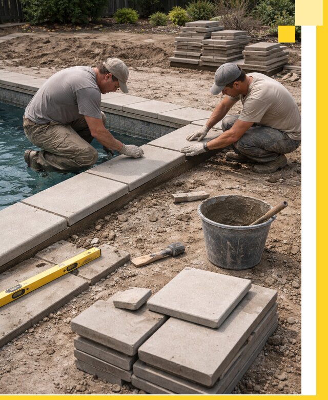 Установка и изготовление копингового камня для бассейнов в Тюмени