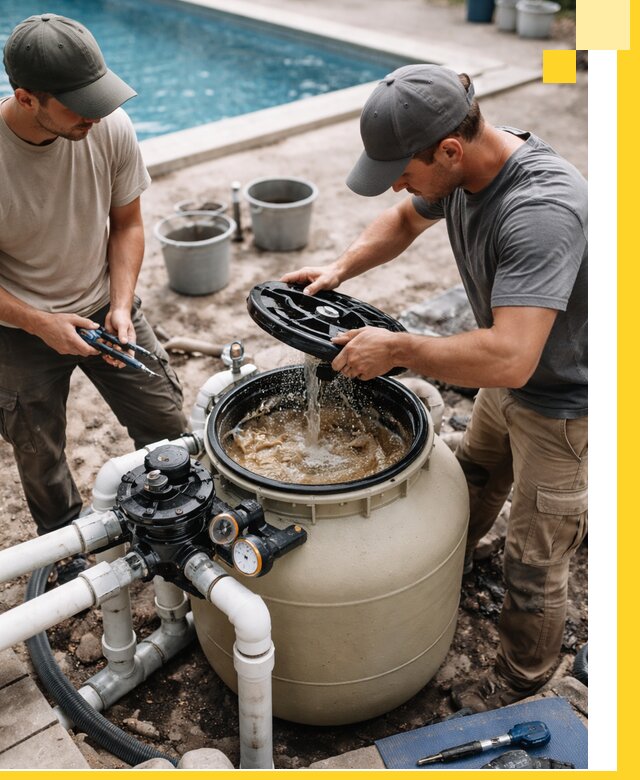 Установка и обслуживание песочных фильтров для бассейнов в Тюмени