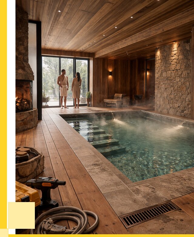 Проекты бань с бассейном под ключ в Тюмени от 76553 р., ЭриданТюм