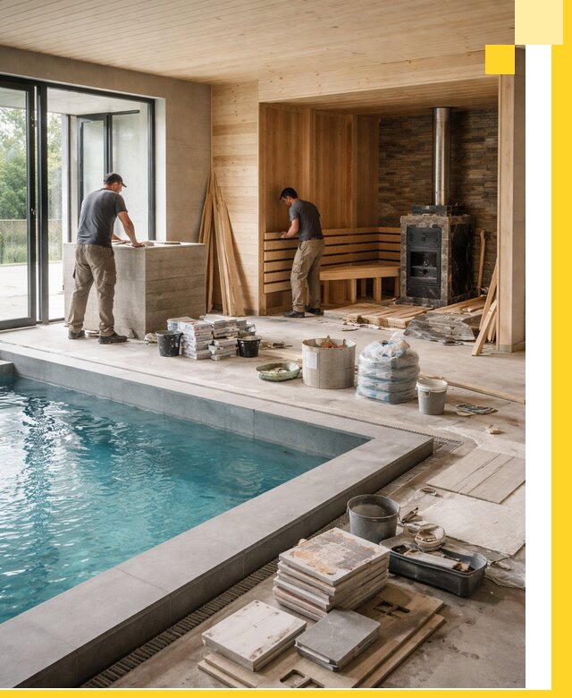 Проектирование и строительство бань с бассейном в Тюмени