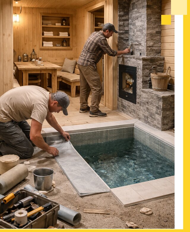 Строительство бань с комнатой отдыха под ключ в Тюмени