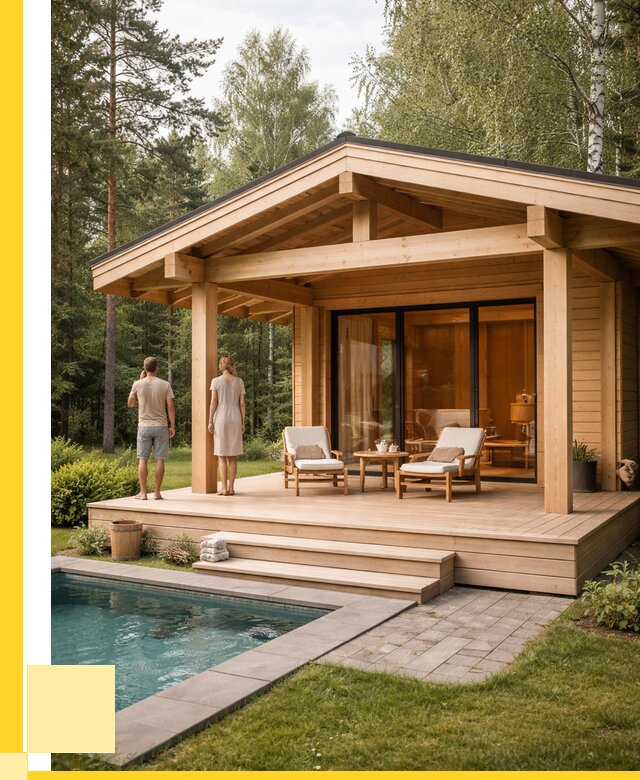 Бани с террасой под ключ в Тюмени от 612420 р. | ЭриданТюм