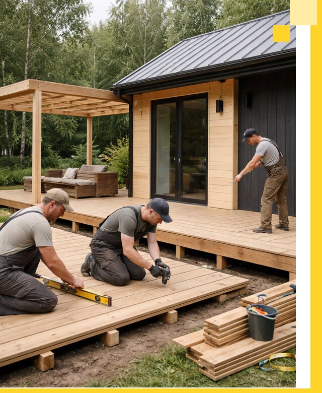 Строительство бань с террасой и бассейном под ключ в Тюмени