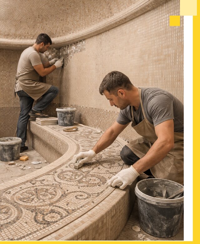 Плитка для хамама в Тюмени, укладка, подбор и поставка